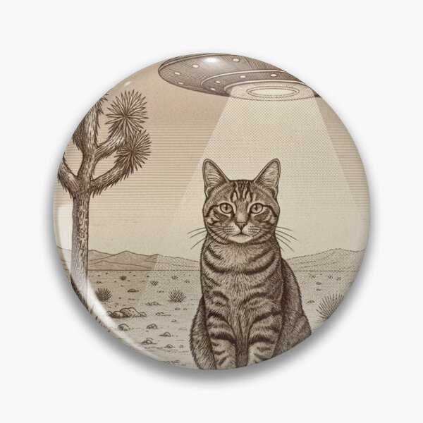 Item preview, Vintage UFO Cowboy Cat, Retro, Retro 90s Western, Rodeo, Wild West Kitten, Funny Gag Gift, Meme designed and sold by DesignDenDo ⭐⭐⭐⭐⭐.