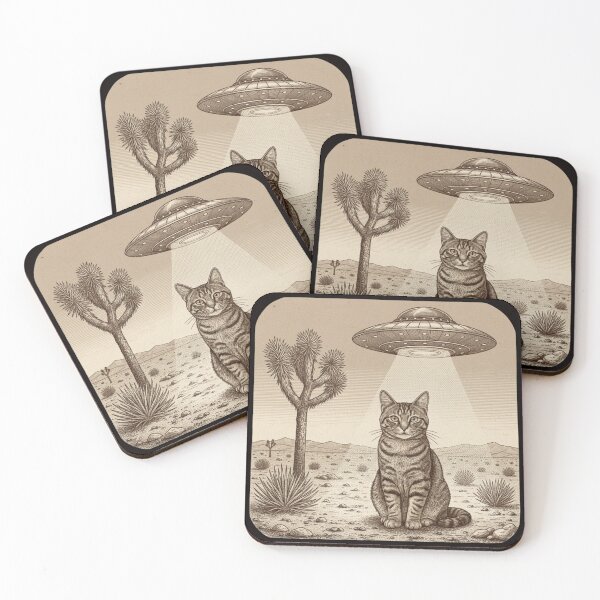 Item preview, Vintage UFO Cowboy Cat, Retro, Retro 90s Western, Rodeo, Wild West Kitten, Funny Gag Gift, Meme designed and sold by DesignDenDo ⭐⭐⭐⭐⭐.
