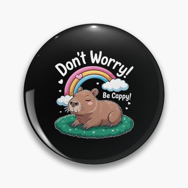 Item preview, Cute Capybara And Rainbow Don't Worry Be Cappy Amine Kawaii designed and sold by FadeOfThrone.