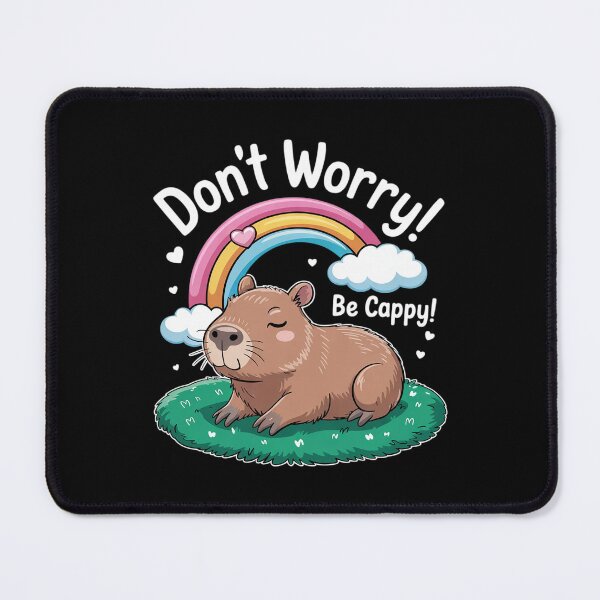 Item preview, Cute Capybara And Rainbow Don't Worry Be Cappy Amine Kawaii designed and sold by FadeOfThrone.