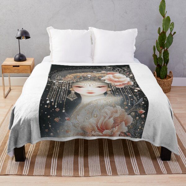 Item preview, Elegant Beauty with Floral Accents and Gold Motifs designed and sold by Artessie.