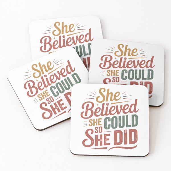 Item preview, She believed she could so she did, She Believed designed and sold by graphic-genie.