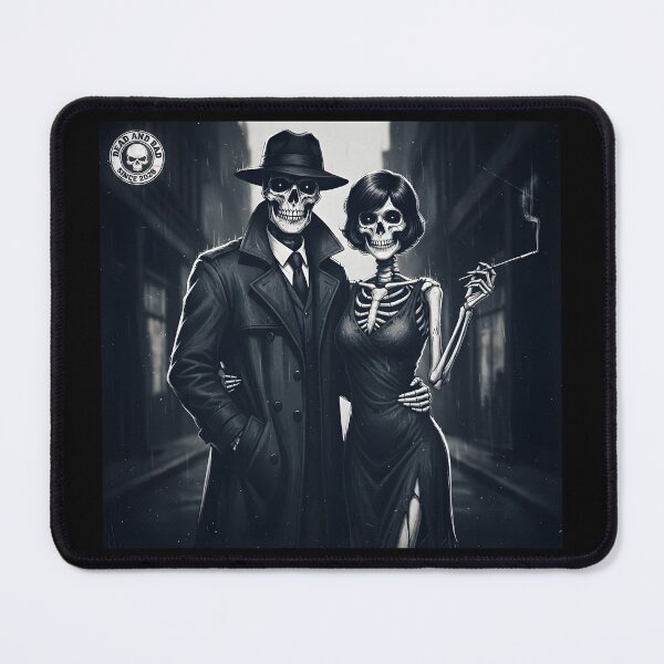Item preview, DEAD AND BAD NOIR COUPLE | Vintage Skeleton Mobster & Femme Fatale Art | Dark Cinematic Streetwear designed and sold by SergioMiklos.