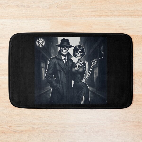 Item preview, DEAD AND BAD NOIR COUPLE | Vintage Skeleton Mobster & Femme Fatale Art | Dark Cinematic Streetwear designed and sold by SergioMiklos.