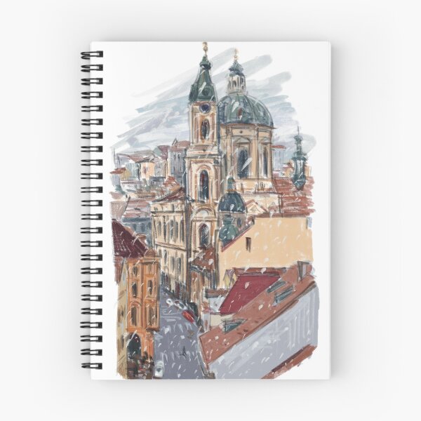 Item preview, Snowy Prague St Nicolas chirch on Mala Strana designed and sold by lilyrouen.