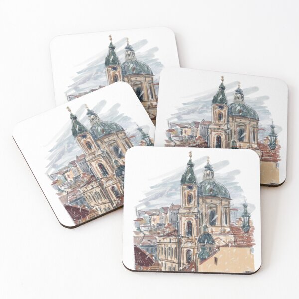 Item preview, Snowy Prague St Nicolas chirch on Mala Strana designed and sold by lilyrouen.