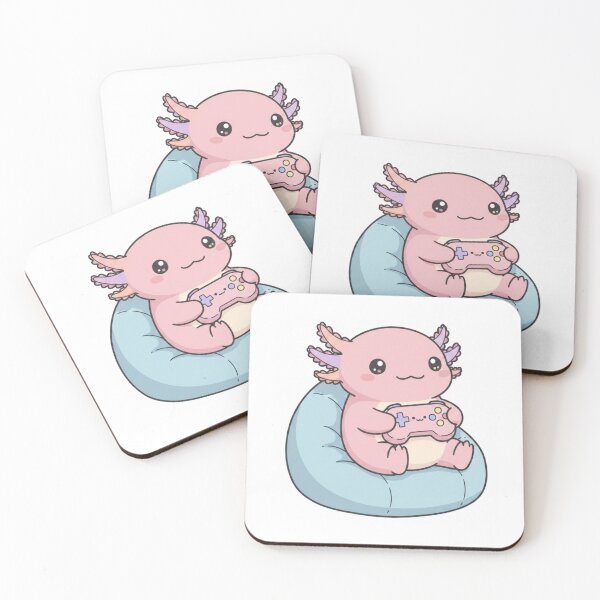 Item preview, Gamer Axolotl cute kawaii pink funny adorable doodle birthday christmas designed and sold by CheeseBlueprint.