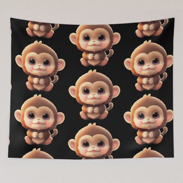 Item preview, Cute Baby monkey safari drawing illustration art designed and sold by hollycooper.