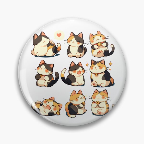 Item preview, Kawaii Calico Cats Valentines Day - Cute Blushy Heart-Eyed Chubby Kitties Art Print designed and sold by DesignArtist.ia.