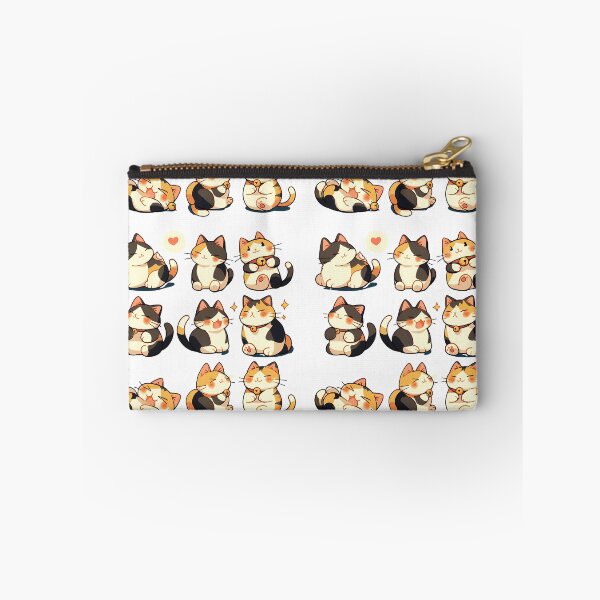 Item preview, Kawaii Calico Cats Valentines Day - Cute Blushy Heart-Eyed Chubby Kitties Art Print designed and sold by DesignArtist.ia.