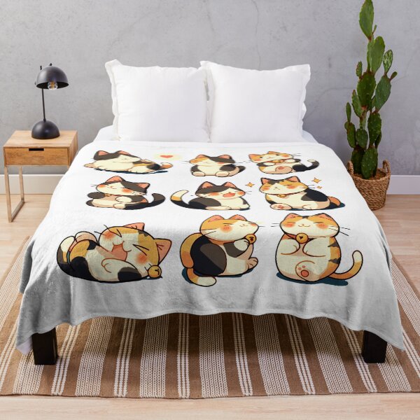 Item preview, Kawaii Calico Cats Valentines Day - Cute Blushy Heart-Eyed Chubby Kitties Art Print designed and sold by DesignArtist.ia.