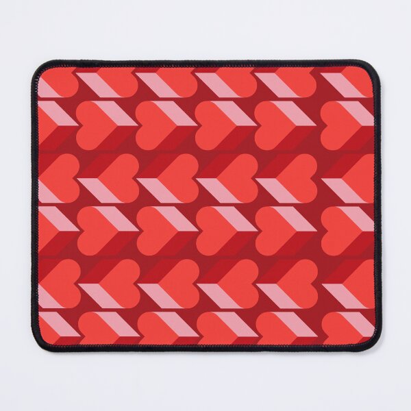 Item preview, 3D Geometric Hearts – Retro Red and Pink Pattern designed and sold by ROD.
