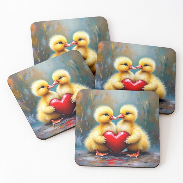 Item preview, Fluffy Ducks in Love Holding Heart designed and sold by roxysnextgenart.