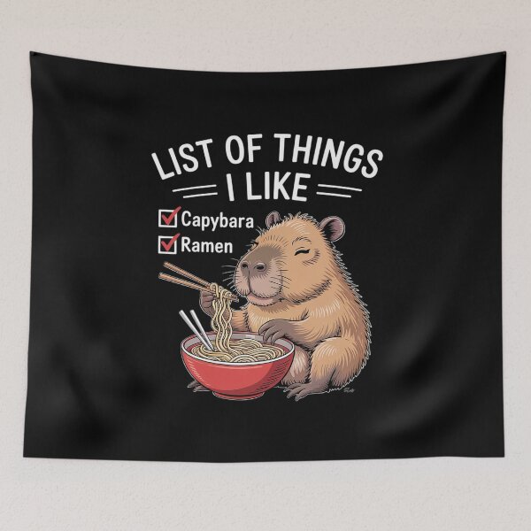Item preview, Cute Kawaii Capybara List Of Things I Like Ramen Lover designed and sold by MarryIsMonth.