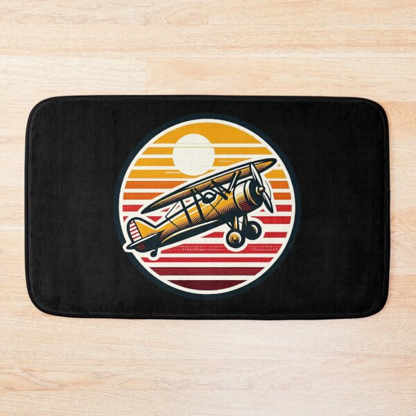 Item preview, Vintage Biplane Sunset - Retro Aviation Badge designed and sold by GREENZ0NE.