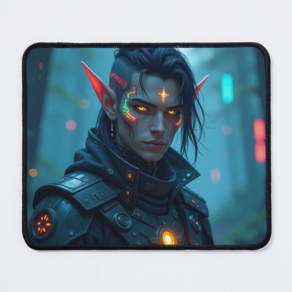 Item preview,  Cyber Elf in Neon Forest – Futuristic Grace meets glowing Nature & digital Magic designed and sold by FotoworldEdel.