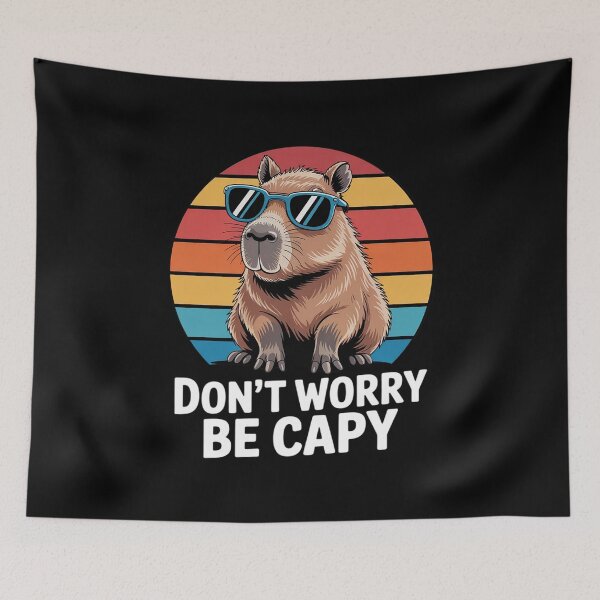 Item preview, Don't Worry Be Cappy Capybara Lovers Motivational Positive designed and sold by FadeOfThrone.