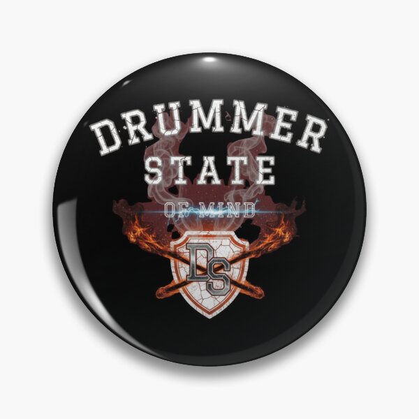 Item preview, Drummer State of Mind - Flaming Drumsticks Shield Graphic designed and sold by Rhythm Thru Art .