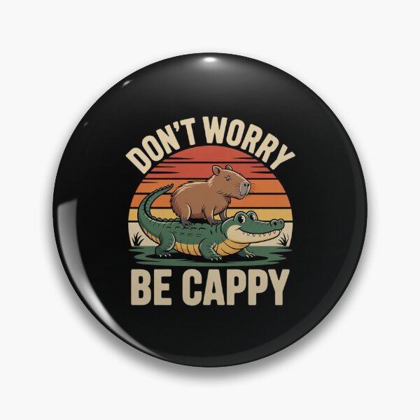 Item preview, Don't Worry Be Cappy Capybara Riding On A Crocodile designed and sold by FadeOfThrone.