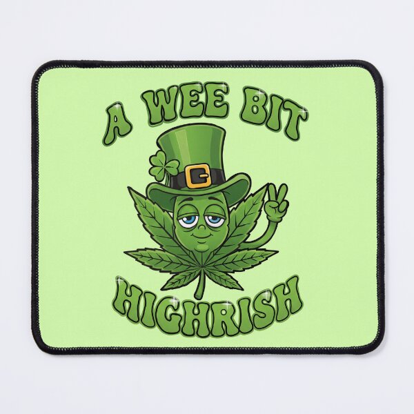 Item preview, A Wee Bit Highrish - Funny Cannabis Leaf Character & Pun designed and sold by Italian Ink Studio.