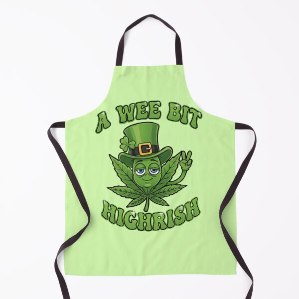 Item preview, A Wee Bit Highrish - Funny Cannabis Leaf Character & Pun designed and sold by Italian Ink Studio.
