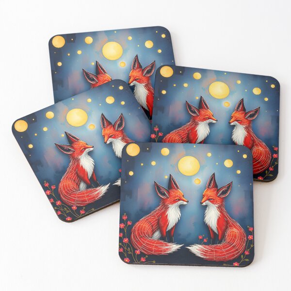 Item preview, Stylized Foxes, Ai Generated Art  designed and sold by ACC .