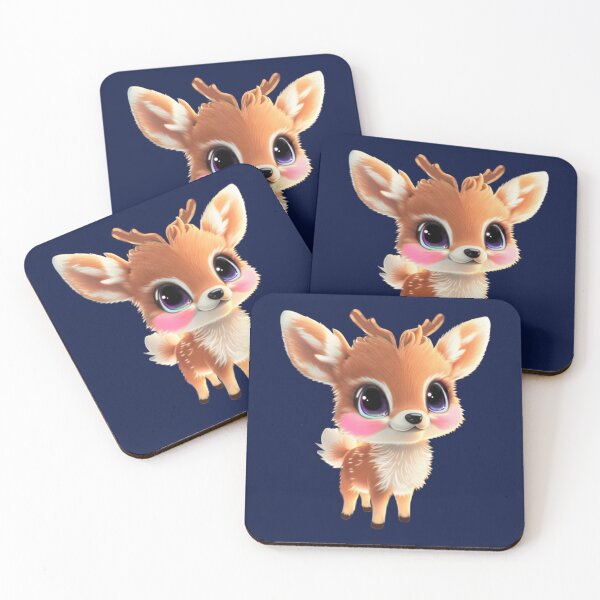 Item preview, Cute baby anime style deer fawn woodland animals designed and sold by hollycooper.