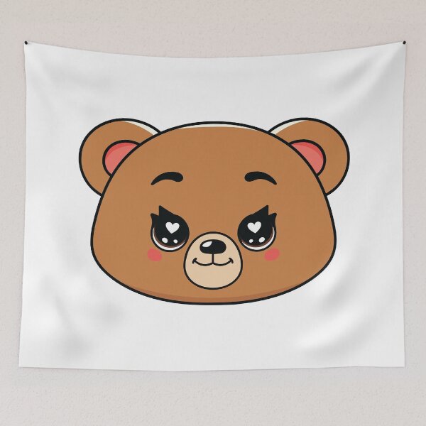 Item preview, Cute Bear Face – Adorable Kawaii Bear designed and sold by MarshallStickerX.