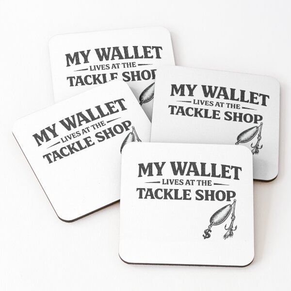 Item preview, My Wallet Lives in the Tackle Shop – Funny Fishing Quote Typography Design designed and sold by FischingVibes.