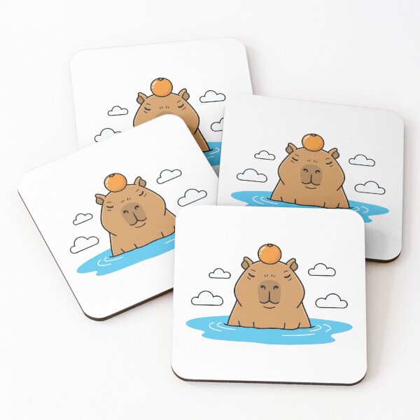 Item preview, Capybara Hot Spring Bath With Yuzu Fruit designed and sold by Petzzz.
