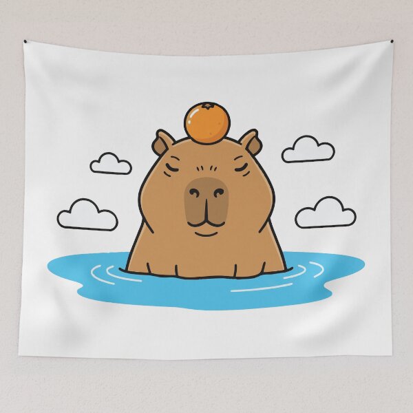 Item preview, Capybara Hot Spring Bath With Yuzu Fruit designed and sold by Petzzz.