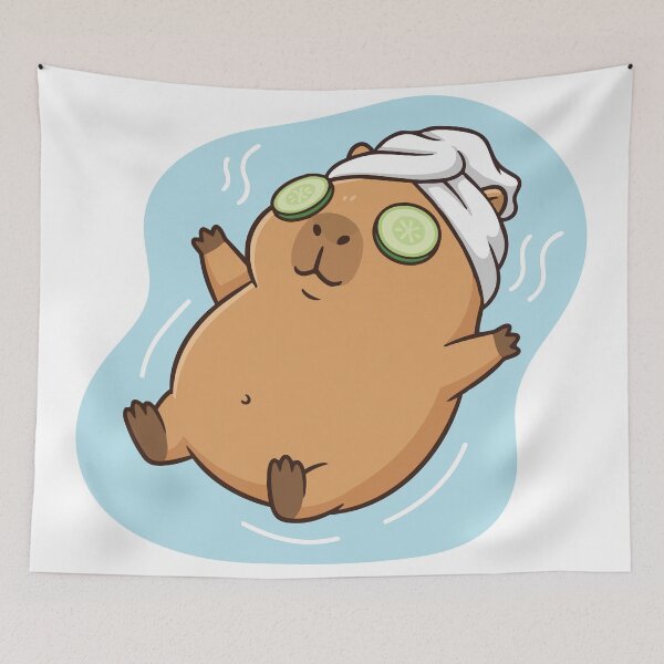 Item preview, Unbothered Moisturized Happy Capybara Spa designed and sold by Petzzz.