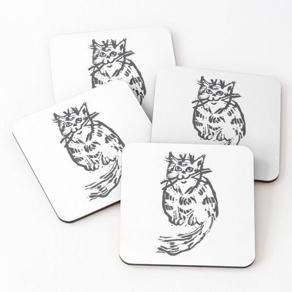 Item preview, A fluffy chubby tabby cat print designed and sold by CrittersByLola.