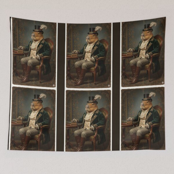 Item preview, Gentleman Capybara Victorian Portrait - Vintage Oil Painting Style designed and sold by freackly.