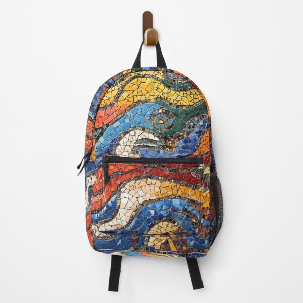 Item preview, Gaudi Inspired Mosaics Colorful Waves Tile designed and sold by GrinGalore.