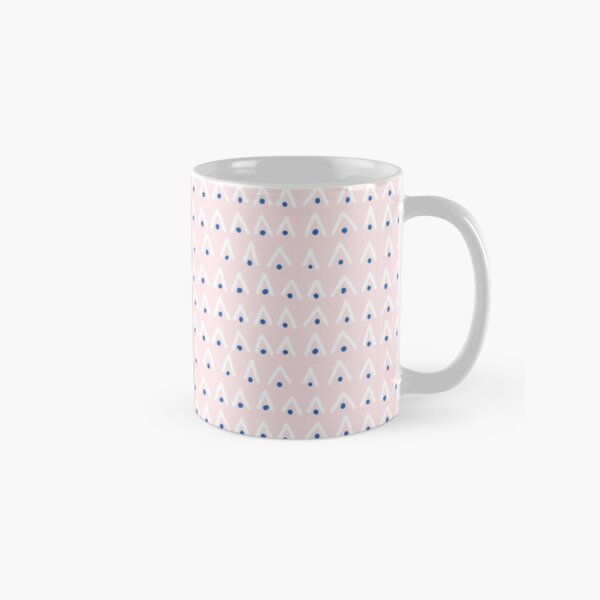 Triangle and dot stripe design on a soft pink base Classic Mug