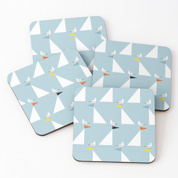 Item preview, Seagulls and Sails Pattern on Blue designed and sold by Pinkdeer Designs.