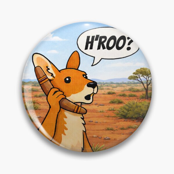 Item preview, Funny Kangaroo Answering Phone – Hello Roo Wordplay Illustration designed and sold by tuarina.