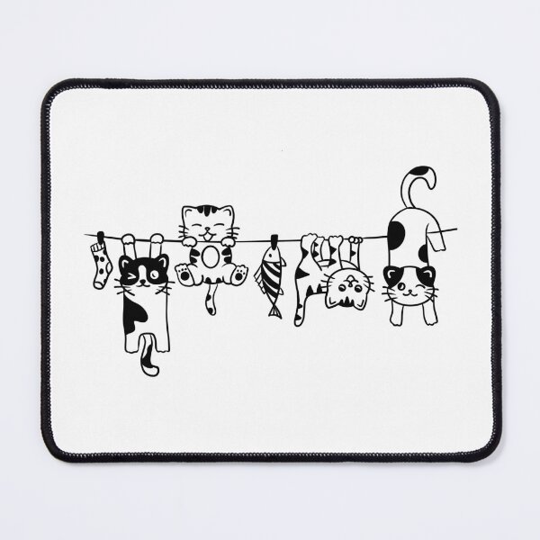 Item preview, Cute Cats Hanging on Clothesline Doodle designed and sold by ZenNal.