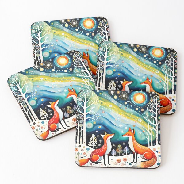 Item preview, Stylized Foxes, Ai Generated Art  designed and sold by ACC .