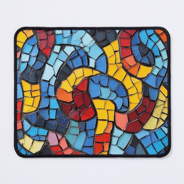Item preview, Gaudi Inspired Mosaics Colorful Curls Tile designed and sold by GrinGalore.