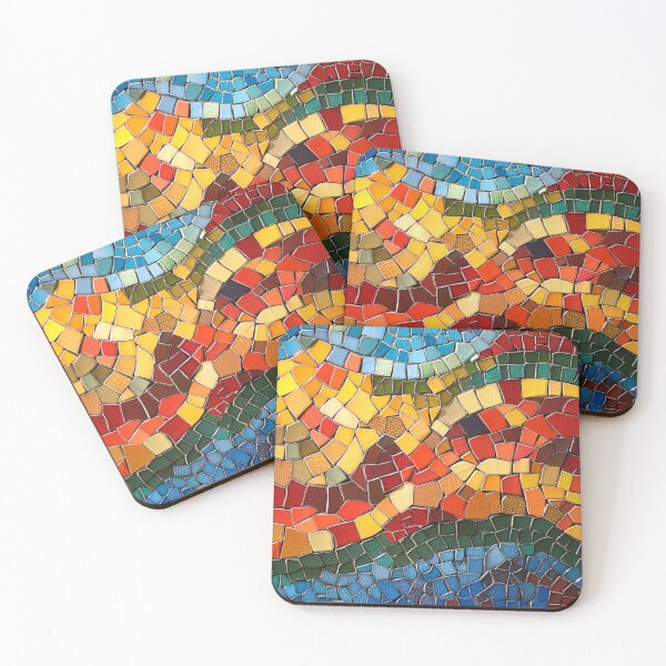 Item preview, Gaudi Inspired Mosaics Colorful Bright Path Tile designed and sold by GrinGalore.