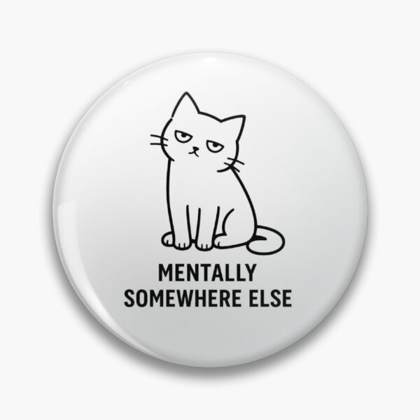 Item preview, Mentally Somewhere Else Cat – Funny Minimalist Cat Shirt for Introverts designed and sold by BShop20 – Cute Funny Tees & Gifts.