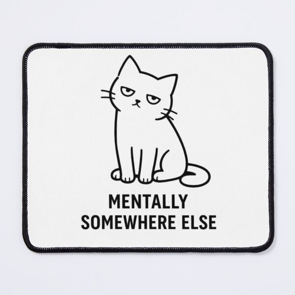 Item preview, Mentally Somewhere Else Cat – Funny Minimalist Cat Shirt for Introverts designed and sold by BShop20 – Cute Funny Tees & Gifts.