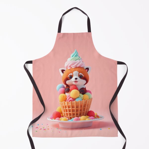 Item preview, Red Panda Celebrating Birthday with Ice Cream Cake designed and sold by SundaySavepoint.