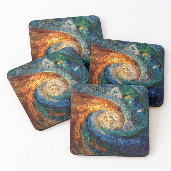 Item preview, Gaudi Inspired Mosaics Colorful Abstract Whirlwind Tile designed and sold by GrinGalore.