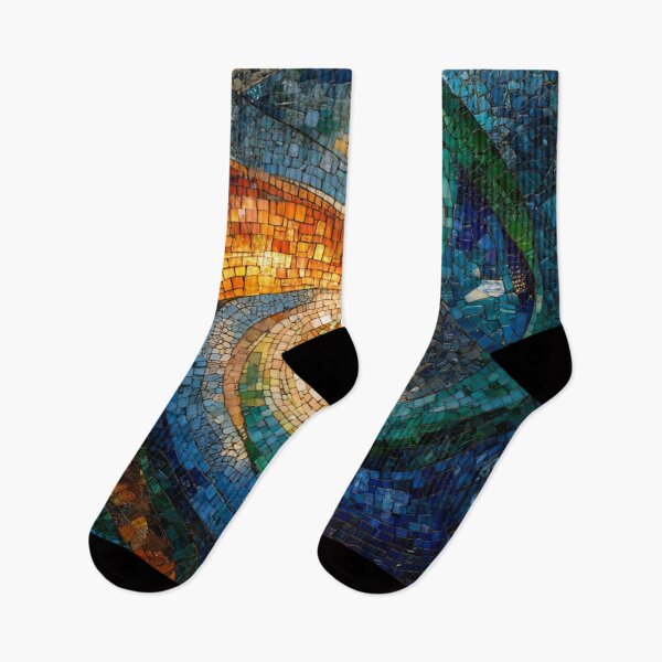 Item preview, Gaudi Inspired Mosaics Colorful Abstract Whirlwind Tile designed and sold by GrinGalore.