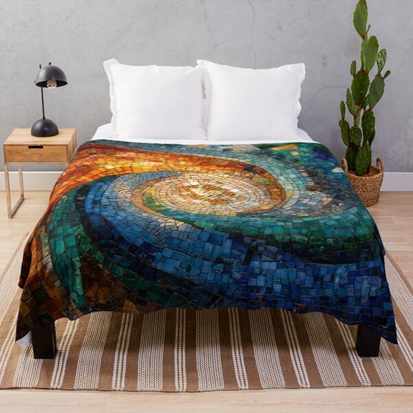 Item preview, Gaudi Inspired Mosaics Colorful Abstract Whirlwind Tile designed and sold by GrinGalore.