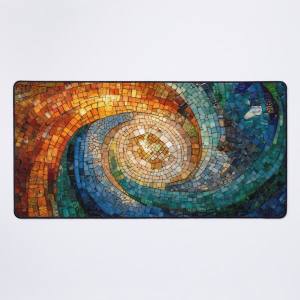 Item preview, Gaudi Inspired Mosaics Colorful Abstract Whirlwind Tile designed and sold by GrinGalore.