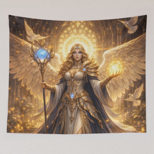 Item preview, Celestial Angel of Light – Divine Guardian Fantasy Art designed and sold by DrakariArt.